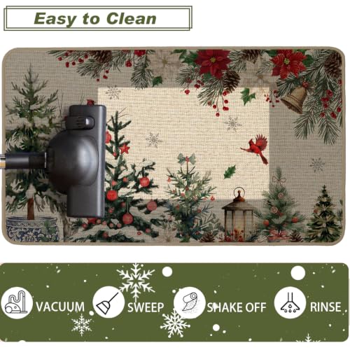 Baccessor Christmas Kitchen Rugs Set of 2, 17x29 and 17x47 Inch - color: Xmas Trees