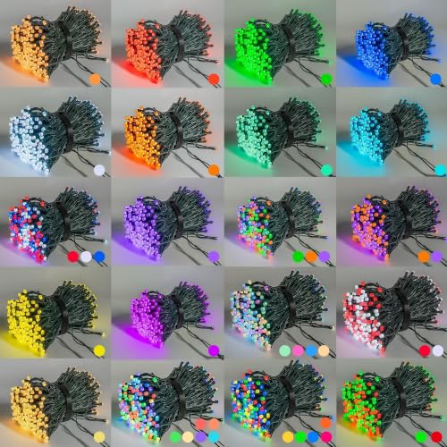 Dazzle Bright 66FT 200 LED Smart Color Changing Christmas Halloween Lights - color: 200 LED RGB