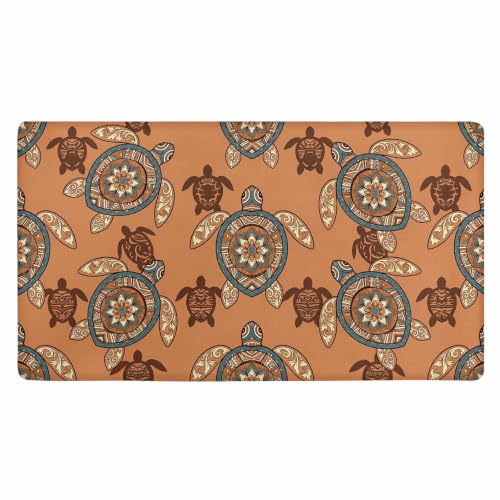 Boho Turtle Kitchen Comfort Mat 36x20in Anti-Fatigue Kitchen Mats - color: Boho Turtle