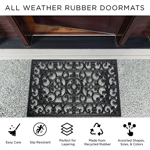 DII High Traffic All-Weather Rubber Doormat, 18x30, Scroll - color: Scroll, size: 1'6" x 2'6" (Rectangular)