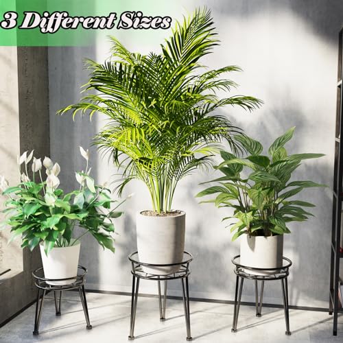 3Pack Metal Plant Stands Outdoor Indoor, Iron Flower Pot Stands
