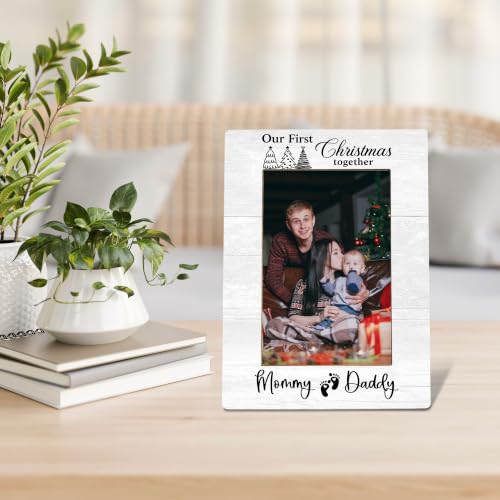 New Mom Dad Gifts Picture Frame, Christmas Baby Photo Frame 4x6 - color: christmas baby