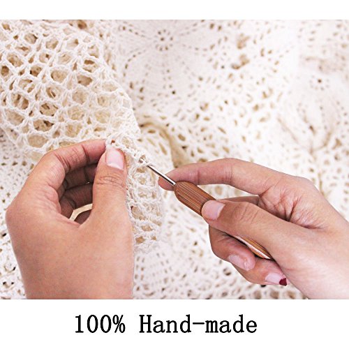 KEPSWET Cotton Handmade Crochet Lace Table Runner Olive Green 12x36 Inch - color: Olive Green, size: 12"x36"