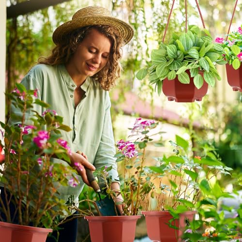 Roshtia 24 Pcs Hanging Planter Pot with Hook, Brown, 5 Inch - color: Brown, size: 5 Inch
