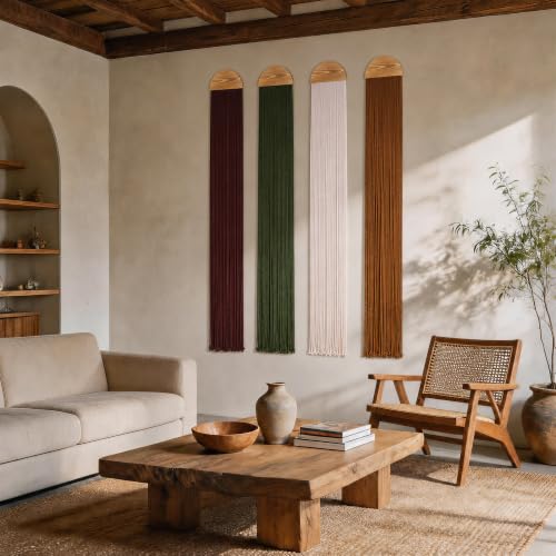 Mokof 4 Pack Macrame Wall Hanging for Boho Home Decor, 71" Long - size: 71"L x 9.5"W