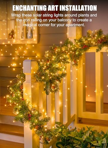 Solar String Lights, 6 Pack Total 198Ft 600 LED Fairy Lights Warm White - color: Warm White, size: 33FT*6Packs