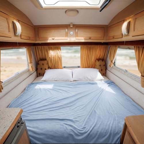 Bedsure Silky Soft Cooling Blanket Queen Size, 90"x90", Light Blue - color: 09- Light Blue, size: Queen (90" X 90")