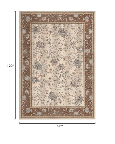 GarveeHome 8x10 Brown Washable Area Rug Living Room Bedroom Non Slip - color: Brown, size: 8' x 10' (Rectangular)