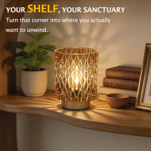 ULAROOM Battery Operated Table Lamp,Cordless Small Accent lamp, Amber - color: Amber-3AA