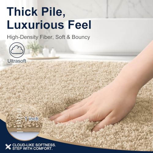 OLANLY Microfiber Bathroom Runner Rugs 47x17, Soft Absorbent Bath Mat, Sand - color: Sand, size: 47" X 17"