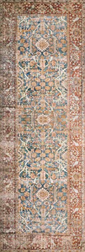 Loloi Layla Ocean/Rust 2'-6" x 9'-6" 러너 러그 - color: 오션 / 러스트, size: 2피트 6인치 x 9피트 6인치