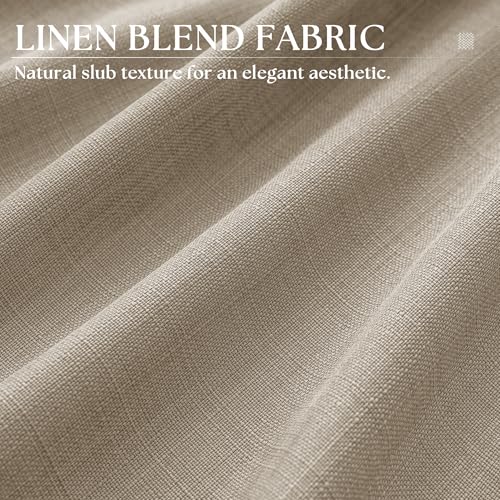 Taupe Neutral Linen Privacy Curtains 84 Inches Long for Living Room - color: Burlywood Birch, size: 52"W x 84"L (Pack of 2)