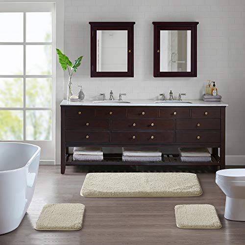 Suchtale Bath Mat, 16" x 24", Light Tan, Non-Slip, Machine Washable, High Pile, Bathroom - color: Light Tan, size: 16" x 24"