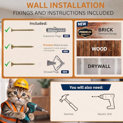 Cat Wall Shelves, Modern Cat Wall Furniture for Indoor Cats - Black - color: Black, 3 Steps + Perch