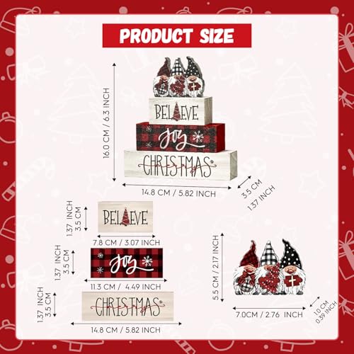 Smile Christmas Wooden Sign Tabletop Decor Gnome Believe Joy - style: Gnome