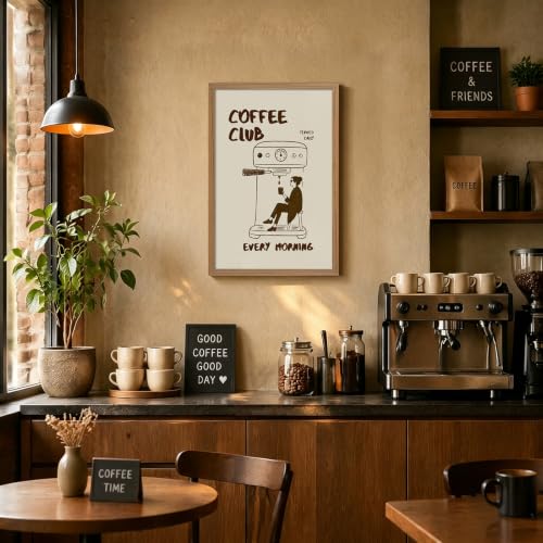 Funny Framed Coffee Wall Art Coffee Bar Decor Sign for Kitchen 16x24 inch - color: coffee, size: 24"L x 16"W