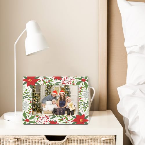 Christmas Floral Picture Frame, Family Friends Photo Frame 4x6 - color: christmas floral