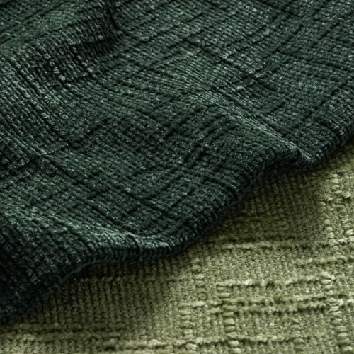 MIULEE Chenille Textured Throw Pillow Covers Dark Green 16x16 Set of 2 - color: Dark Green, size: 16" x 16" (Pack of 2)