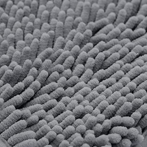 Non-Slip Bath Rug,Extra Soft Microfiber Bedroom Shag Carpet with Anti-Slip Backing,Water/Dust Absorbent Fast Dry Shower Mat,Sound Insulated Stairs Pad,Machine Washable (Dark Grey,19 x 31 Inches) - color: Darkgrey, size: 19"x31"