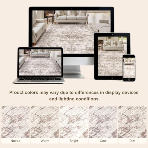 Washable Rugs 3x5: Non Slip Soft Neutral Brown Entry Area Rugs - color: Brown, size: 3' x 5' (Rectangular)