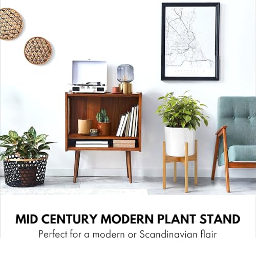 Fox & Fern Mid Century Plant Stands for Indoor Planters, Bamboo, 8 Inch - color: Light Brown, size: 8 Inch