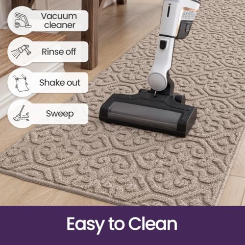 DEXI Hallway Runner Rug Non Slip, 2x6 Washable Runners Carpet, Beige - color: Beige, size: 24" X 72" (Runner)