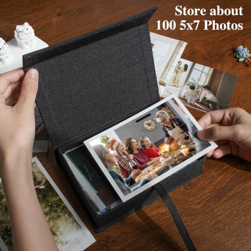 Photo Storage Box 5x7, Keepsake Box - Black - color: Black, size: 5"x7"