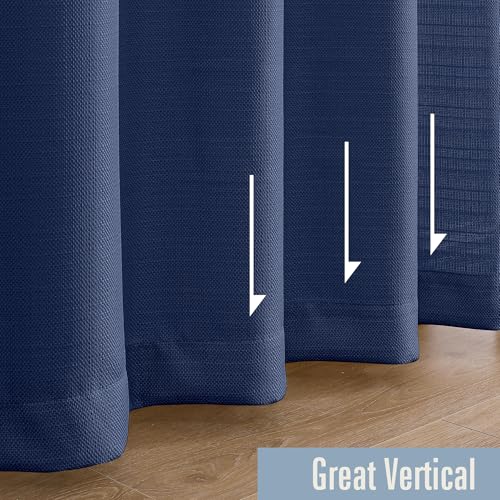 Blue Curtains 84 Inches Long 2 Panels for Bedroom Living Room - color: Blue, size: 40"W x 84"L (Pack of 2)