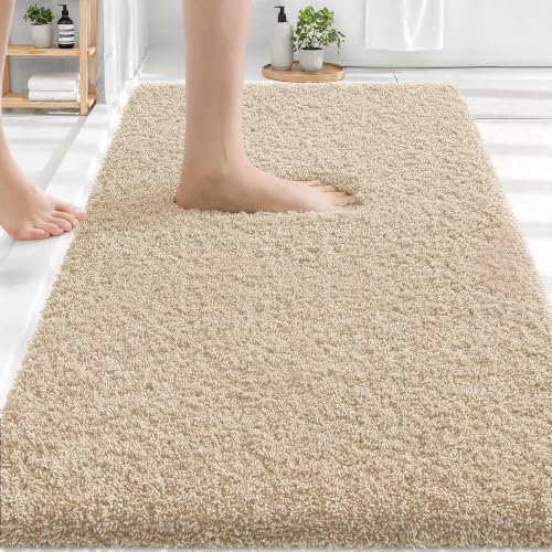 OLANLY Microfiber Bathroom Rugs 30x20, Soft Highly Absorbent Bath Mat, Sand - color: Sand, size: 30" X 20"