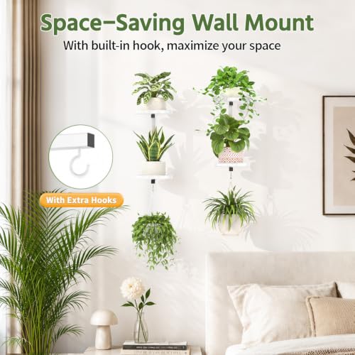 LASZOLA Plant Hanger Holder Window Shelf Wall Mounted Indoor, 2 Pcs White - color: Pure White, size: 2