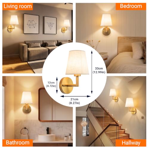 YHCDLAMP Peel and Stick Wall Sconces, Battery Operated Wall Sconce Set of 2 - color: Bronze-SetOfTwo