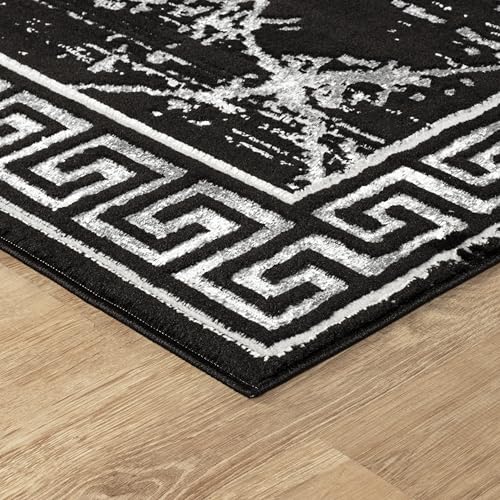 GLORY RUGS Area Rugs Marble 5x7 Black Gray Carpet Modern Abstract Rug Living Room Dining Bedroom Rug - color: Black Gray, size: 5' x 7' (Rectangular)