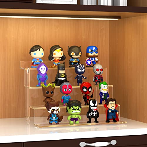 NIUBEE 4 Tier Acrylic Riser Display Stands Shelf for Amiibo Funko,12"1 Pack - size: 12 inch