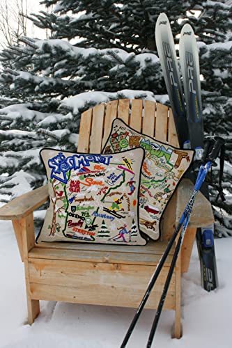 Catstudio Vermont Hand Embroidered Pillow, Decorative Throw Pillow - color: Vermont