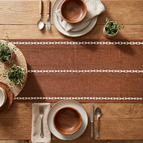 Artoid Mode Caramel Rustic Cotton Linen Table Runner 13x36 Inch - color: Caramel, size: 13" x 36"