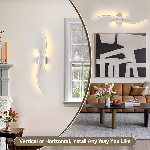 Wireless Wall Sconces Set of Two, Dimmable, 3CCT, Up to 65H Runtime - color: Nickel, size: 31.5 inches (2 Pack)