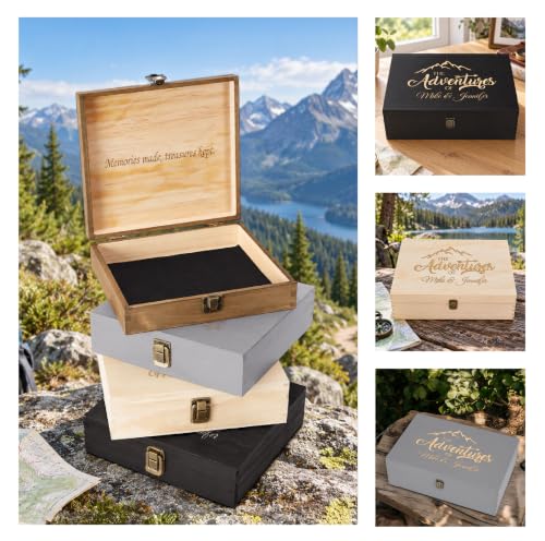 Personalized Adventure Memory Box, Engraved Travel Keepsake for Couples - style: 12. Adventure Box