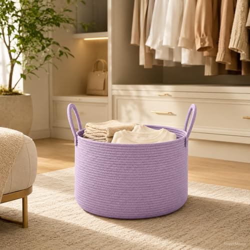 Extra Large Woven Gift Basket Empty for Girl, Women, Kids, Purple - color: Purple, size: Large