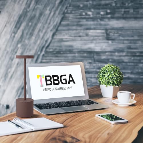 TBBGA LED Cordless Table Lamps Set of 2, 5000mAh Rechargeable Table Light - color: Rust