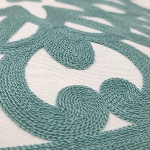 Alysheer Embroidered Decorative Throw Pillow Cover 18"x 18" Set of 2, Aqua - color: Aqua Blue, size: 18" x 18" (Pack of 2)