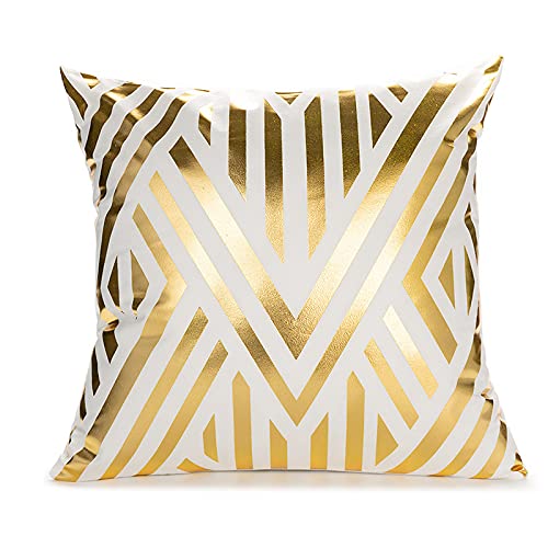 TAOSON Pack of 4,Gold Geometric Home Decorative Throw Pillow Covers Gold Foil Pillow Covers Square Cushion Covers Decor Couch Sofa Bedroom 18 ×18 Inch S01414 - color: S1414, size: 18" x 18" (Pack of 4)