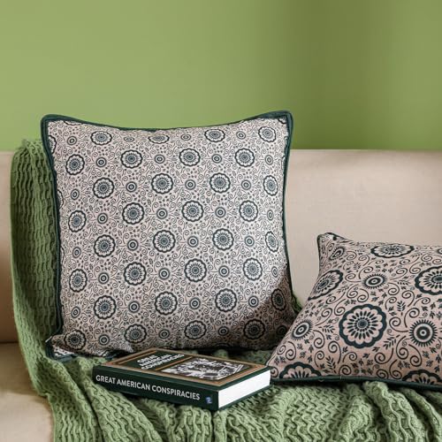 patdrea Vintage Linen Throw Pillow Cover,18"x18",Set of 2-Palladin B - color: Palladin B, size: 18" x 18" (Pack of 2)