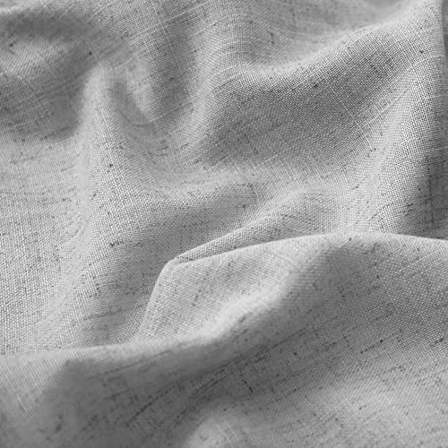 KOUFALL Grey Bronze Grommet Linen Blend Sheer Curtains 52x45 Inches Long - color: Grey, size: 52"W x 45"L (Pack of 2)
