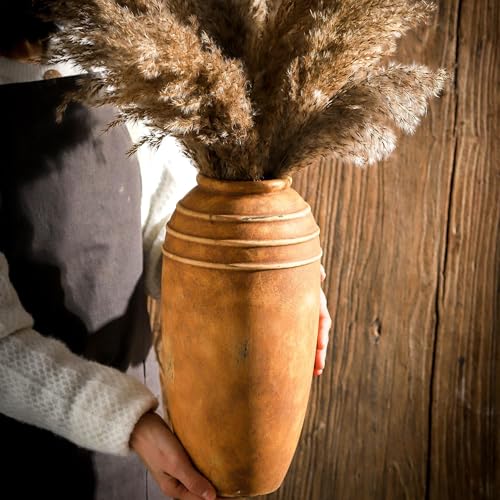Large Ceramic Flower Vase,12.87 Inch Terracotta Vase for Home Decor - color: 101-2-12.87in