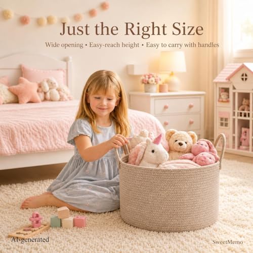 Big Gift Basket Empty Kit, Large Woven Rope Storage Basket, Beige - color: Natural Brown, size: Large