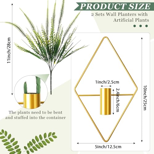 Canlierr 4 Pcs Hanging Plants Wall Decor, Boston Fern, Gold - color: Gold, size: Boston Fern