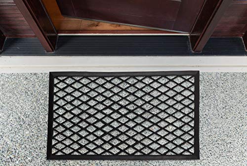 DII High Traffic All-Weather Rubber Doormat, 18x30, Diamond Lattice - color: Diamond Lattice, size: 1'6" x 2'6" (Rectangular)
