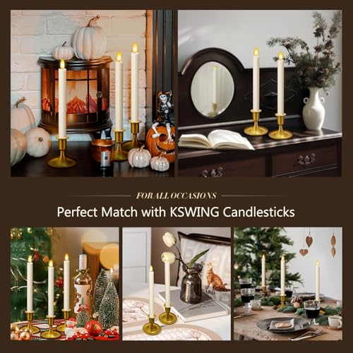 Candlestick Holders 6 PCS Short Metal Taper Candle Holders, KSWING Gold Candle Stick Holders Set, Perfect for Table Centerpiece Mantel Party Wedding Christmas Home Decor, Set of 6 - color: Gold, size: Short - 6pc