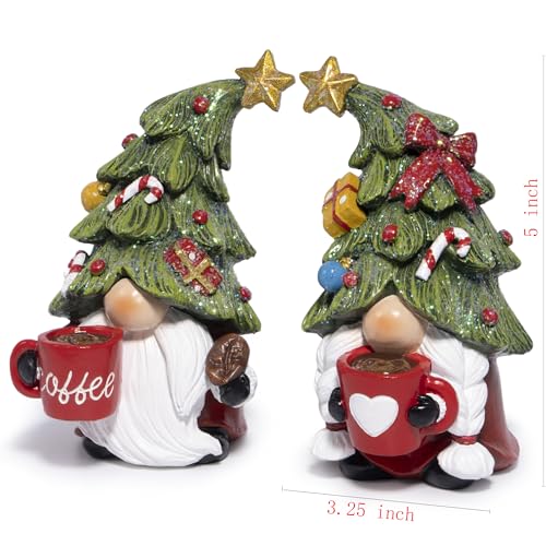Hodao Christmas Gnomes Figurines Decoration, Holiday Tabletop Centerpiece - color: Red-green(2pcs)