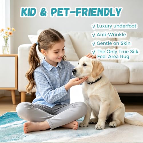 Beach Pattern 3x4ft Runner Rug Non Slip Washable Kitchen Runner Rug with Rubber Backing,Low-Pile Soft Washable Runner Rugs for Hallway Entryway Kitchen Bedroom Living Room Bathroom - color: Light Blue Beach, size: 3' x 4' (Rug)